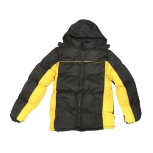 The Warming Project Black & Yellow Puffer Jacket Coat Size 8 Winter Men's womens